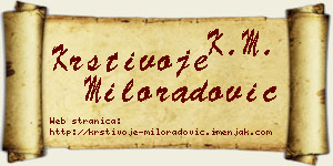 Krstivoje Miloradović vizit kartica